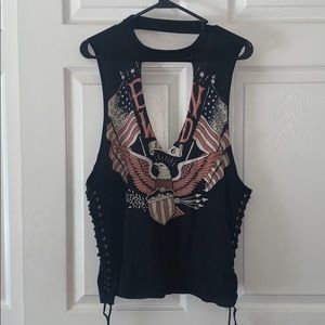 Brand new cut out muscle tee. Over sized.